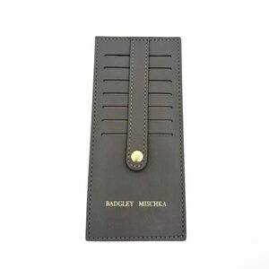 BADGLEY MISCHKA Grey and Gold Card Holder NWT